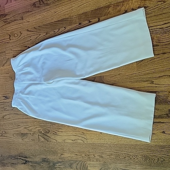 Gantos High Wasted Pleated Wide Straight Leg Trousers Vintage Ivory Off White 12 - Picture 8 of 16